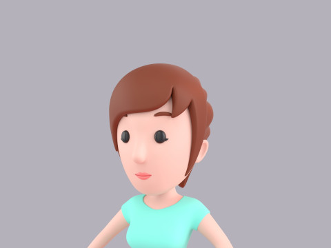 Cartoon Female Character Rigged 022 Modelo 3D