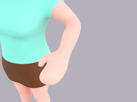 Cartoon Female Character Rigged 022 Modelo 3D