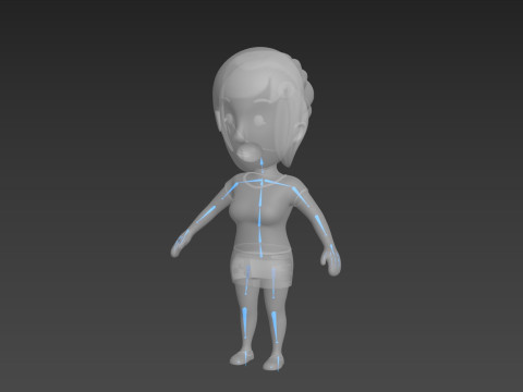 Cartoon Female Character Rigged 022 Modelo 3D