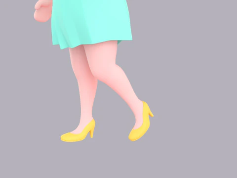 Cartoon Female Character Rigged 023 3D Model