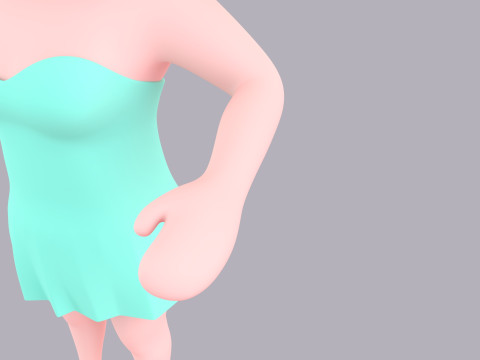 Cartoon Female Character Rigged 023 Modelo 3D