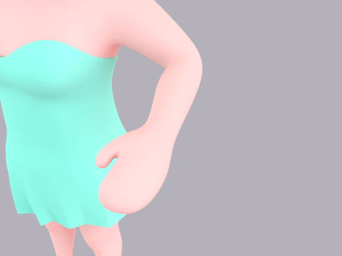 Cartoon Female Character Rigged 023 3D Model