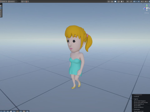 Cartoon Female Character Rigged 023 Modelo 3D
