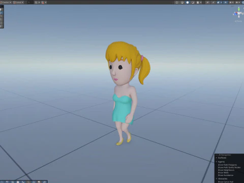 Cartoon Female Character Rigged 023 3D Model