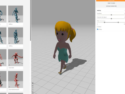 Cartoon Female Character Rigged 023 3D Model
