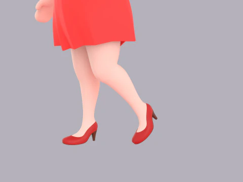 Cartoon Female Character Rigged 024 3D Model