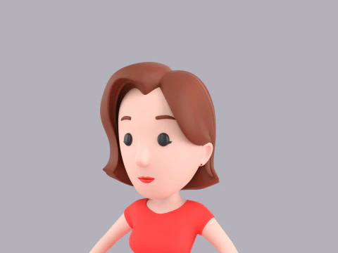 Cartoon Female Character Rigged 024 3D Model