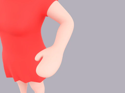Cartoon Female Character Rigged 024 3D Model