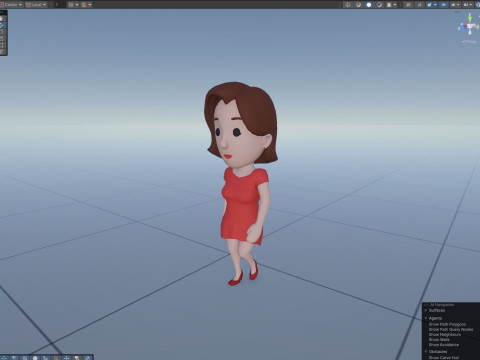 Cartoon Female Character Rigged 024 3Dモデル