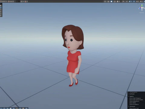 Cartoon Female Character Rigged 024 3D Model