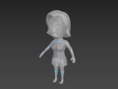 Cartoon Female Character Rigged 024 3Dモデル
