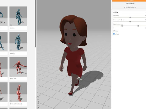 Cartoon Female Character Rigged 024 3D Model