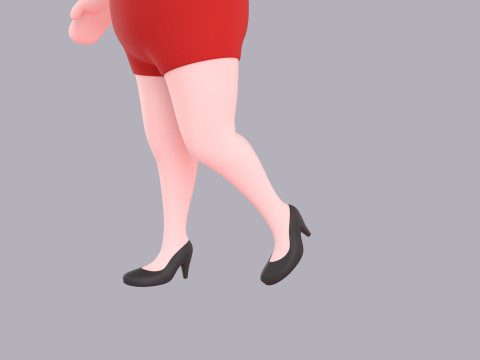 Cartoon Female Character Rigged 025 3D Model
