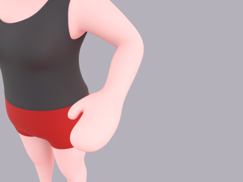 Cartoon Female Character Rigged 025 3D Model