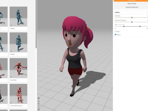 Cartoon Female Character Rigged 025 3D Model