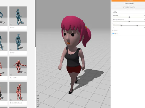 Cartoon Female Character Rigged 025 3D Model