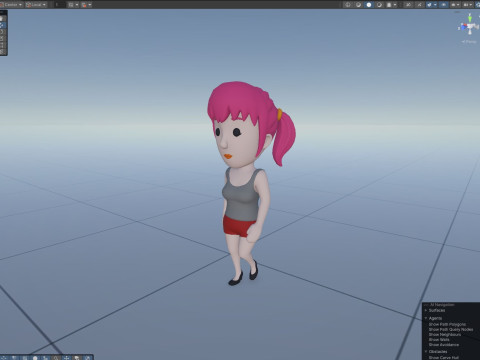 Cartoon Female Character Rigged 025 3D Model