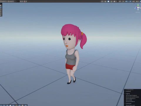Cartoon Female Character Rigged 025 3D Model