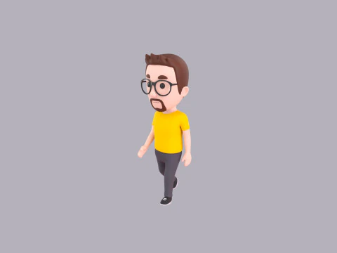 Cartoon Male Character Rigged 021 3D Model