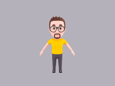 Cartoon Male Character Rigged 021 Modèle 3D