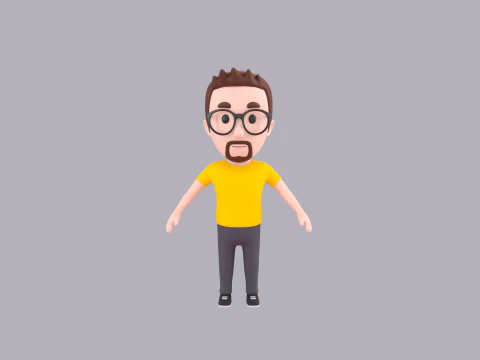 Cartoon Male Character Rigged 021 3D Model