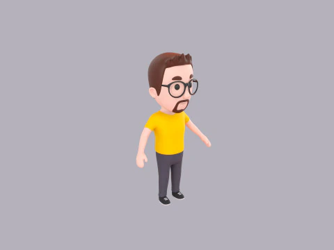 Cartoon Male Character Rigged 021 3D Model