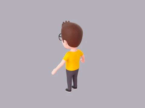 Cartoon Male Character Rigged 021 3D Model