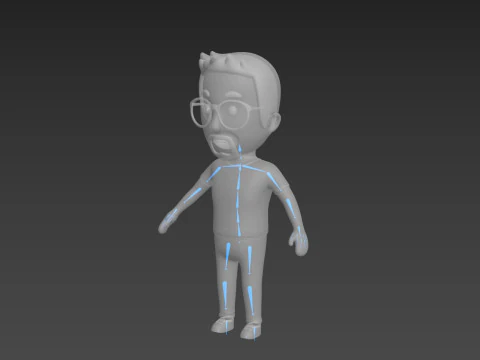 Cartoon Male Character Rigged 021 3D Model