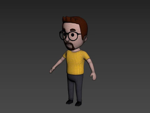 Cartoon Male Character Rigged 021 3D Model