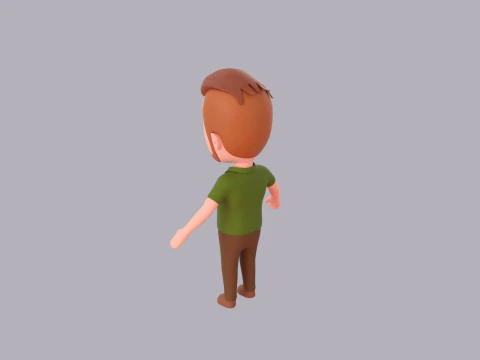 Cartoon Male Character Rigged 022 3D Model