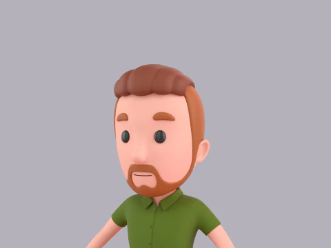 Cartoon Male Character Rigged 022 3D Model