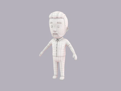 Cartoon Male Character Rigged 022 3D Model