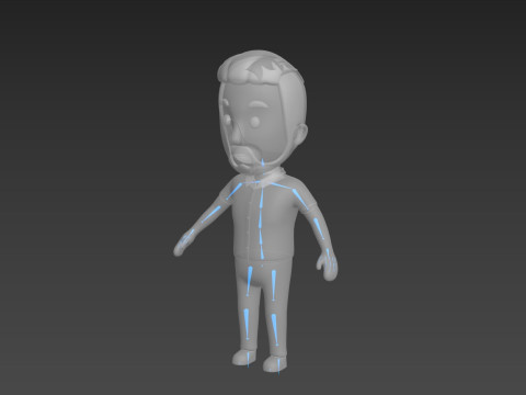 Cartoon Male Character Rigged 022 3D Модель
