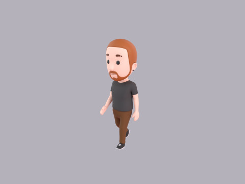Cartoon Male Character Rigged 023 3D Model