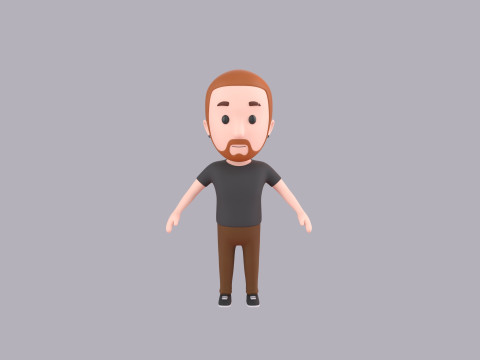 Cartoon Male Character Rigged 023 3D Model