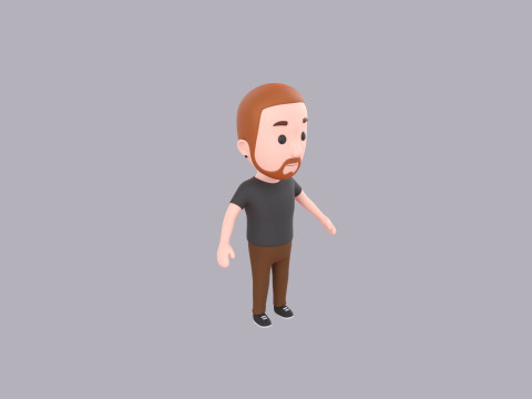 Cartoon Male Character Rigged 023 3D Model