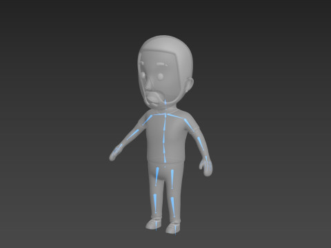 Cartoon Male Character Rigged 023 3D Model