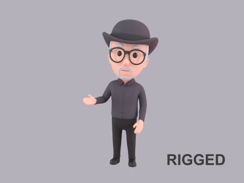 卡通男性人物 Rigged 024 3D 模型