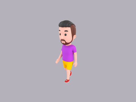 Cartoon Male Character Rigged 025 3D Model