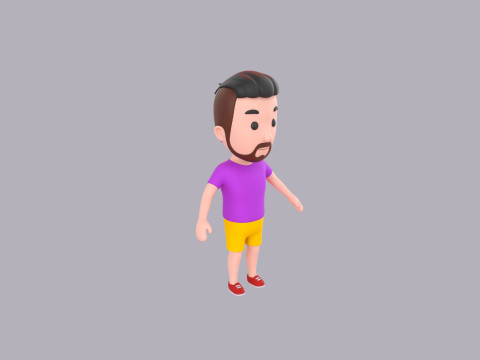 Cartoon Male Character Rigged 025 3D Model