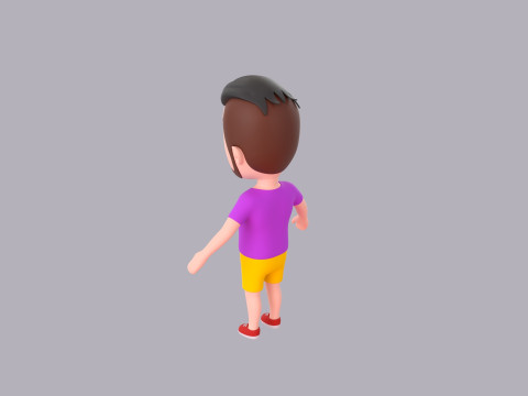Cartoon Male Character Rigged 025 3D Model