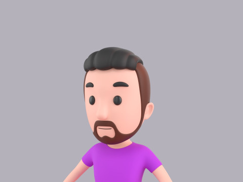 Cartoon Male Character Rigged 025 3D Model