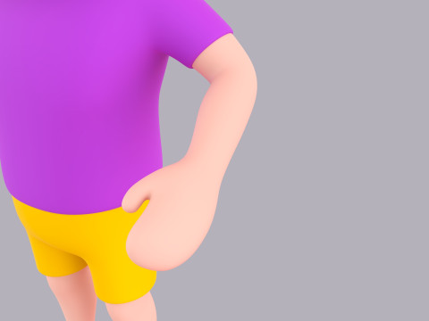 Cartoon Male Character Rigged 025 3D Model