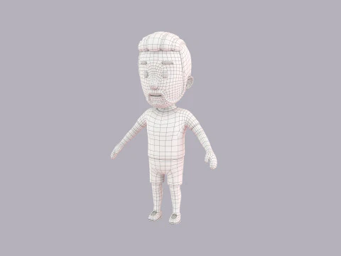 Cartoon Male Character Rigged 025 3D Model