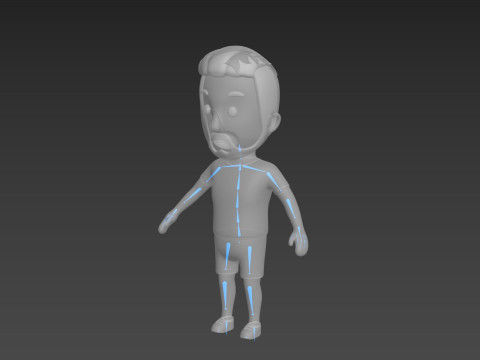 Cartoon Male Character Rigged 025 3D Model
