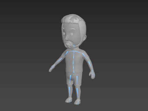 Cartoon Male Character Rigged 025 3D Model