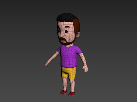 Cartoon Male Character Rigged 025 3D Model