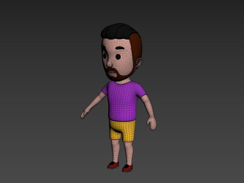 Cartoon Male Character Rigged 025 3D Model