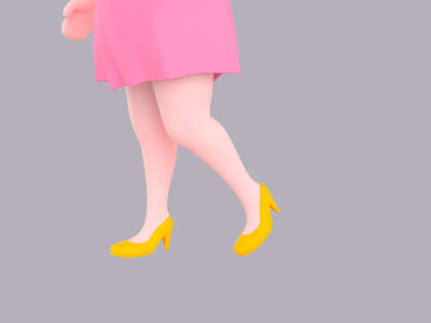 Cartoon Female Character Rigged 026 Modello 3D