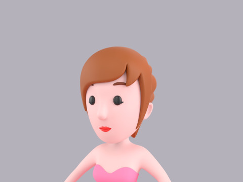 Cartoon Female Character Rigged 026 Modello 3D